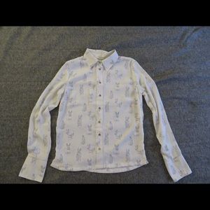 H&M Button Down Sheer Bunny Shirt